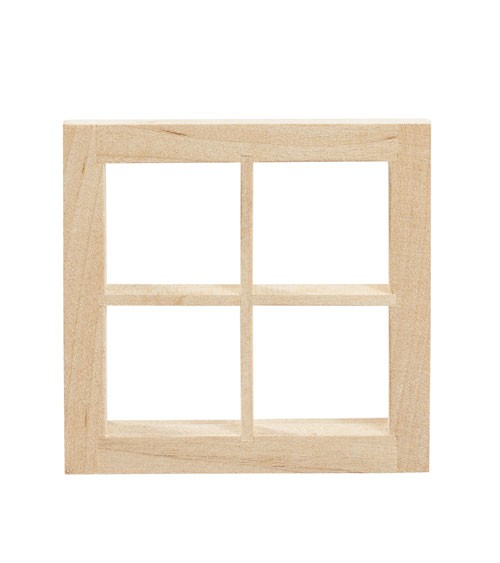 Kleines Fenster aus Holz - 7 x 7 cm