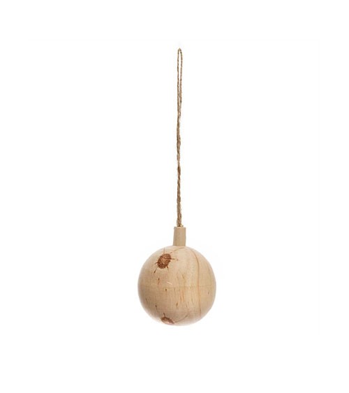 Baumschmuck-Holzkugel - natur - 4,5 cm