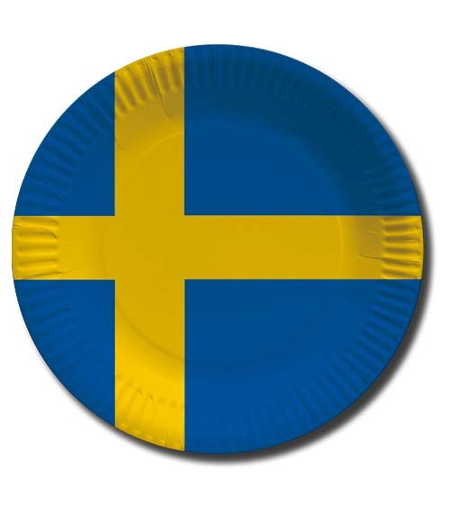Pappteller "Schweden" - 10 Stück