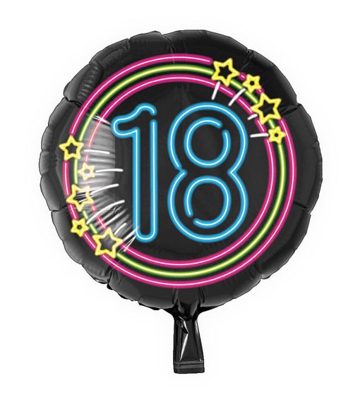 Folienballon "18" - Neon - 46 cm