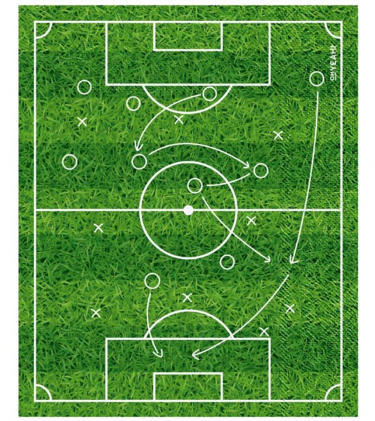 Servietten "Fußballfeld" - 40 x 33 cm - 20 Stück