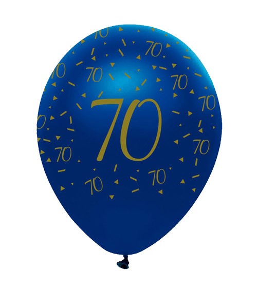 Luftballons "Geo Navy" - 70. Geburtstag - 6 Stück