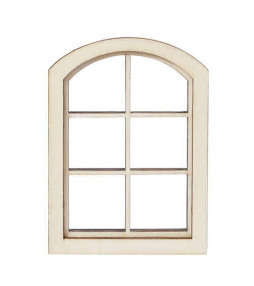 Kleines Rundbogenfenster aus Holz - 7,5 x 10,2 cm