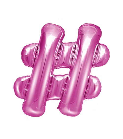 Folienballon Zeichen "#" - pink - 35 cm
