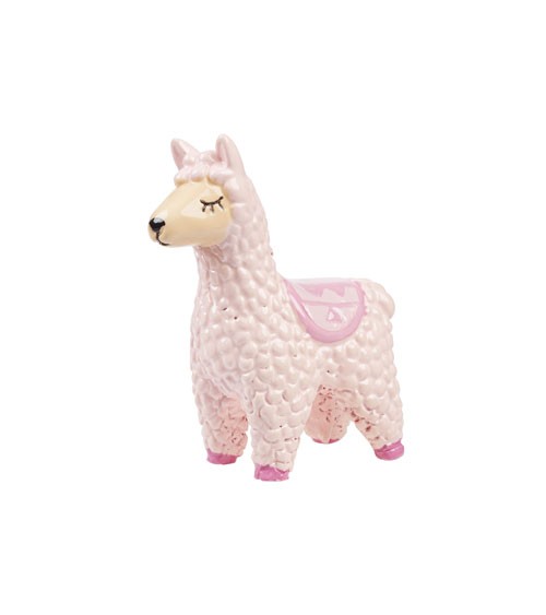 Deko-Lama aus Polyresin - rosa - 6,5 cm