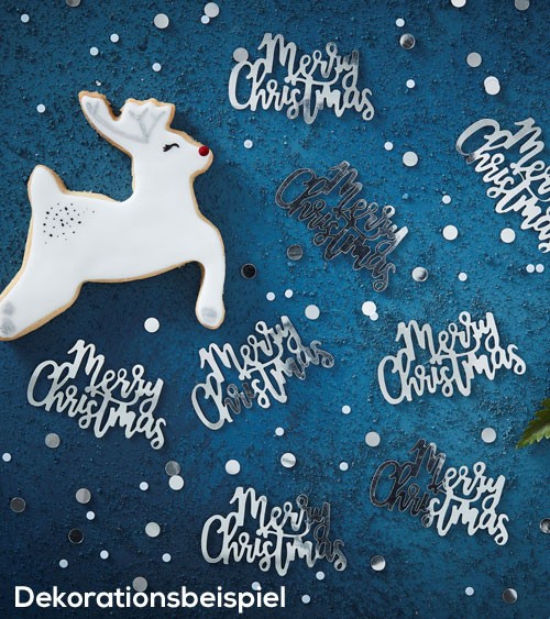 Streukonfetti "Merry Christmas" - metallic silber -14g