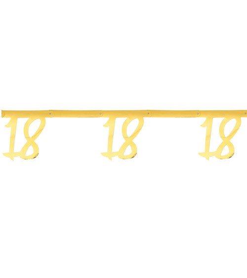 Zahlengirlande aus Papier "18" - metallic gold - 2,5 m