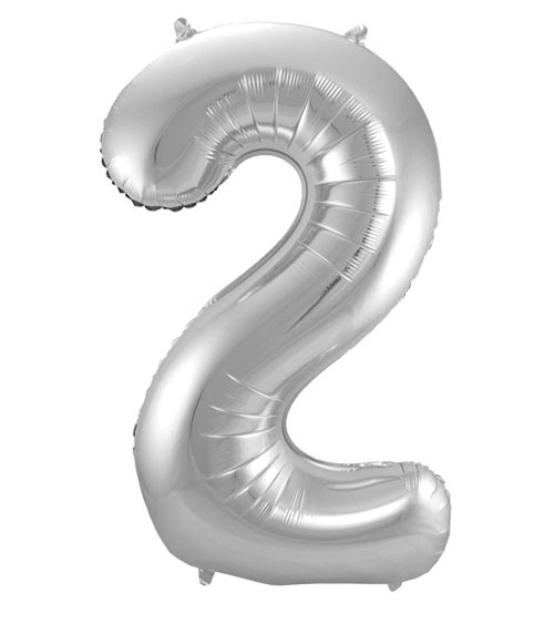 SuperShape Folienballon "2" - silber