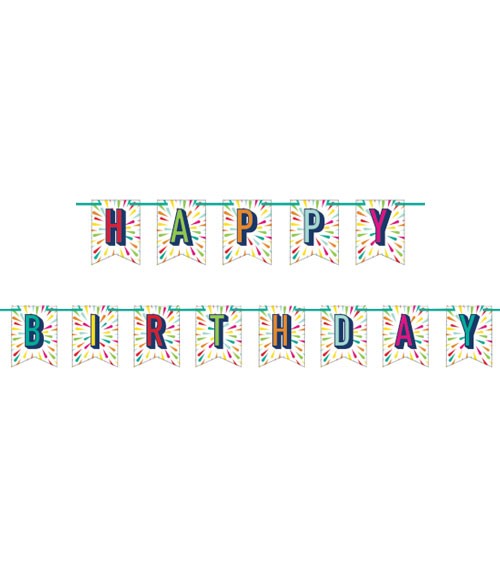 Happy Birthday-Girlande "Birthday Colours" - 2,13 m