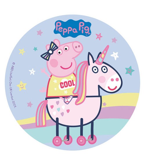 Essbarer Tortenaufleger "Peppa Wutz" - Einhorn - 20 cm