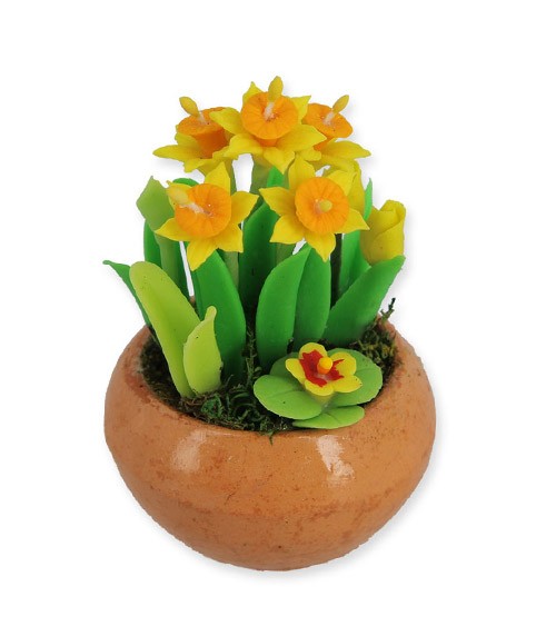 Mini Frühlingsblumen in Schale - 3 x 5 cm