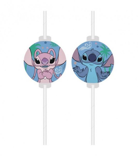 Papiertrinkhalme "Stitch & Angel" - 4 Stück
