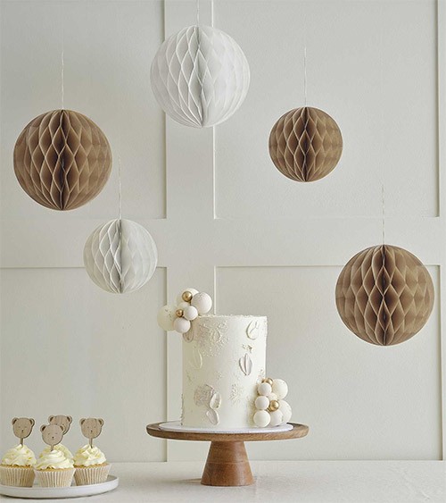 Wabenball-Set - Farbmix Natur - 5-teilig