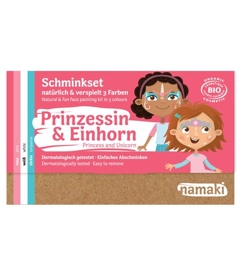Namaki Bio-Kinderschminke-Set "Prinzessin & Einhorn" - 3 Farben