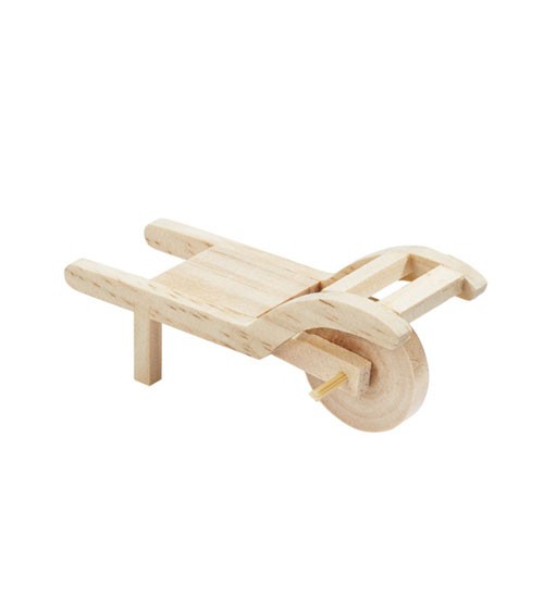 Mini Schubkarre aus Holz - 7,5 x 3 cm
