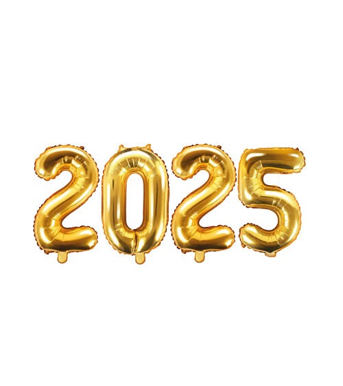 Folienballon-Set "2025" - gold - 35 cm