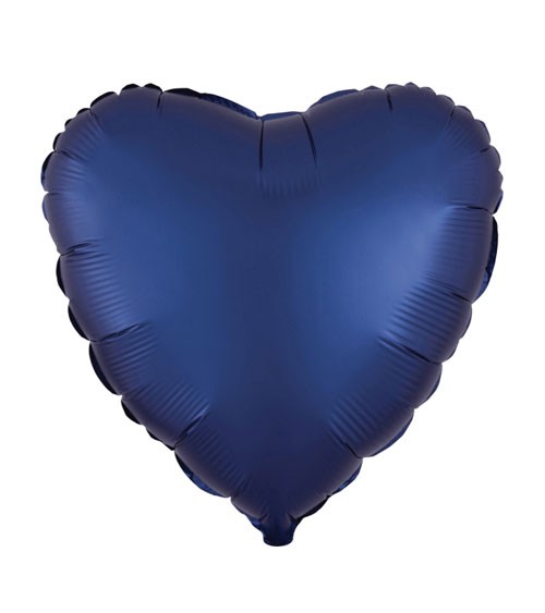 Herz-Folienballon "Satin Luxe" - navyblue - 43 cm