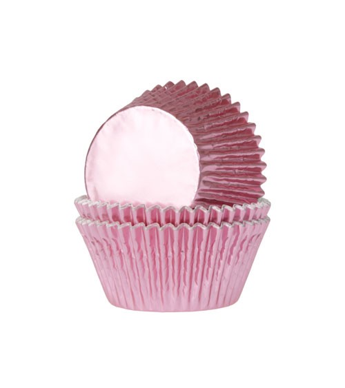 Mini-Muffinförmchen "Metallic Rosa" - 36 Stück