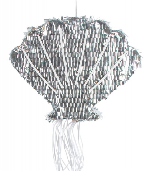 Zieh-Pinata "Muschel" - silber - 45 x 36 x 9,5 cm