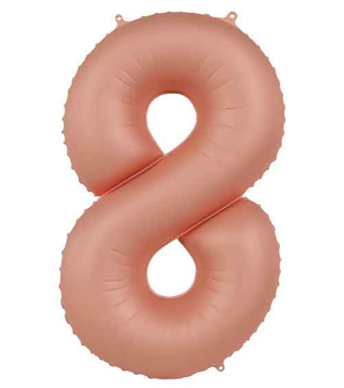 Folienballon Zahl "8" - vintage rose - 86 cm