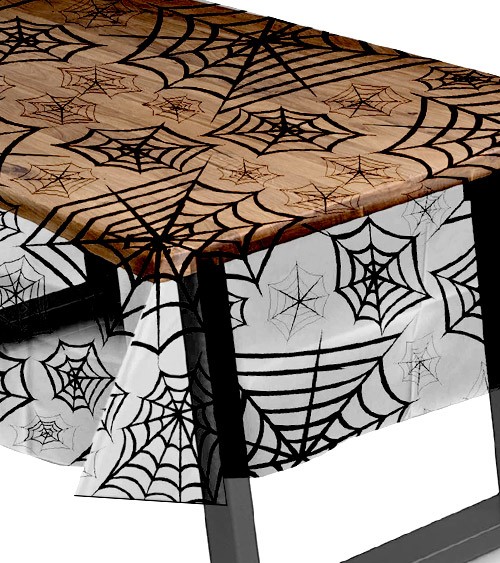 Kunststoff-Tischdecke "Spiderweb" - 139 x 274 cm