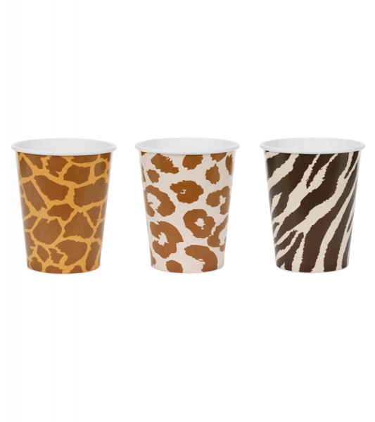 Pappbecher "Animal-Print" - 6 Stück