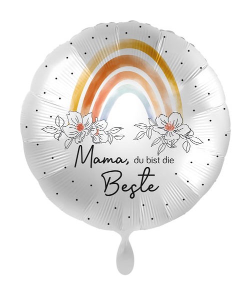 Folienballon "Mama, du bist die Beste" - Regenbogen