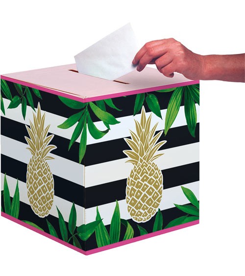 Kartenbox "Goldene Ananas" - 30,5 x 30,5 cm