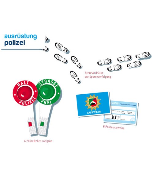 Polizei-Ausrüstungs-Set für 6 Kinder