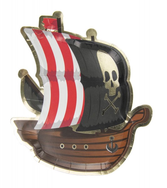 Shape-Pappteller "Piratenschiff" - 8 Stück