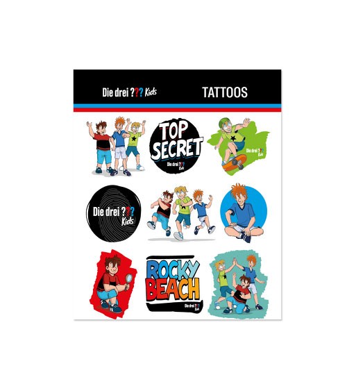 Tattoos "Die drei Fragezeichen Kids" - 1 Bogen
