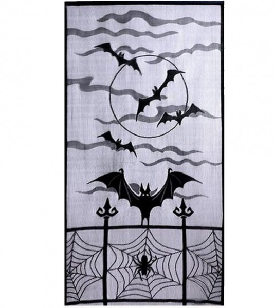 Halloween-Vorhang aus Stoff mit Fledermäusen - 102 x 213 cm