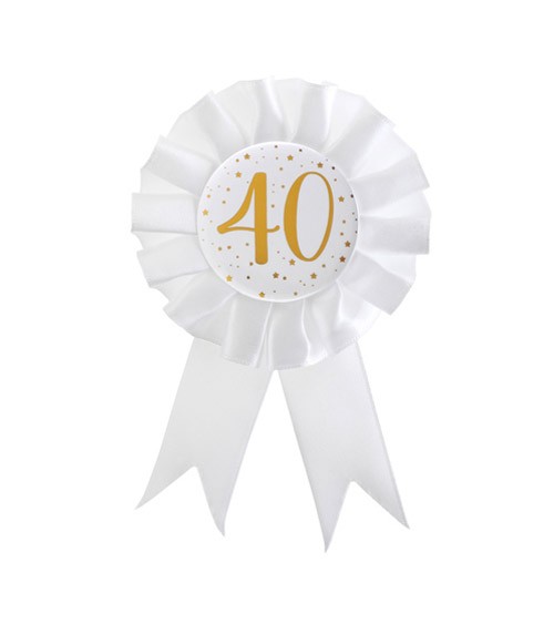 Geburtstagsorden "40" - weiß, gold