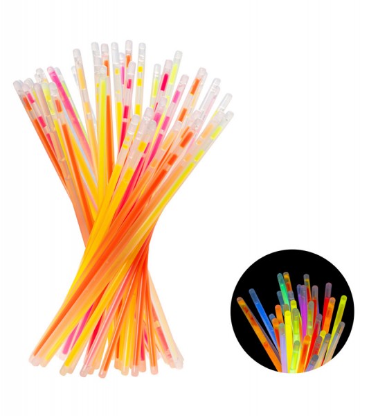 Fluoreszierende Knicklichter - Farbmix - 20 cm - 100 Stück