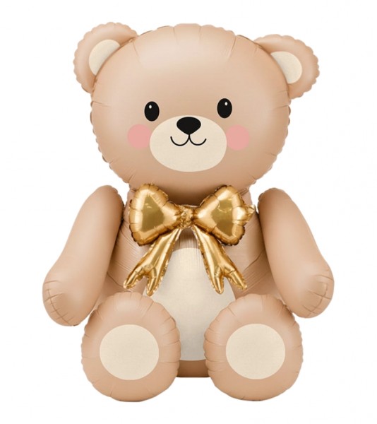 Sitzender Folienballon "Teddy" - creme - 81 x 90 cm