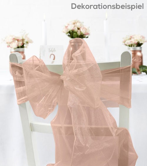 Organza-Stuhlschleifen - rosegold - 10 Stück