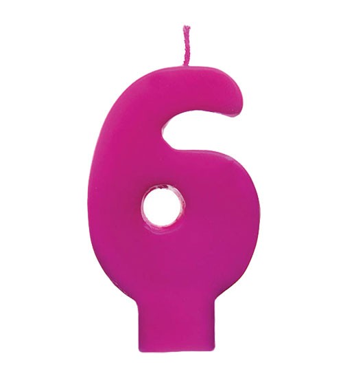 Geburtstagskerze "6" - pink