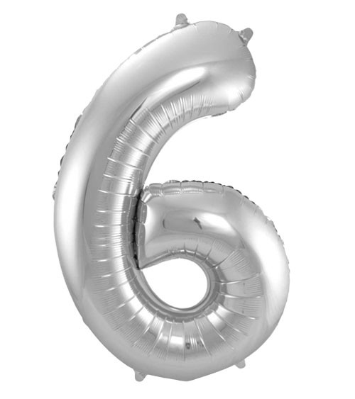 SuperShape Folienballon "6" - silber