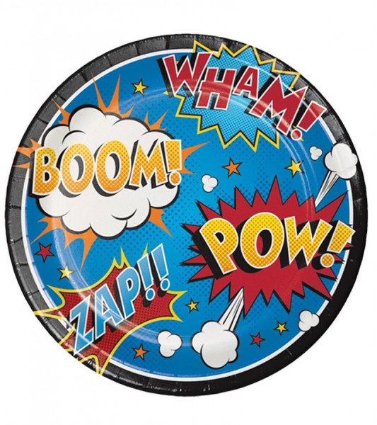 Pappteller "Superheld" - 8 Stück