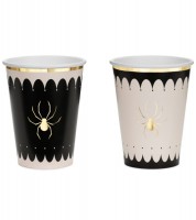 Pappbecher mit goldener Spinne - 6-teilig