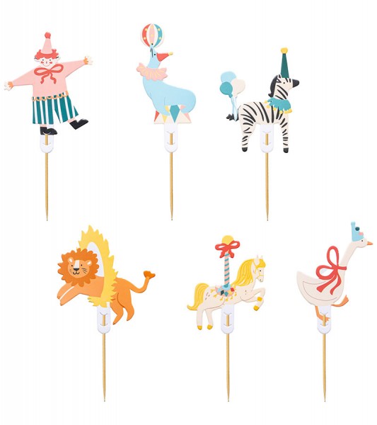 DIY Cake-Topper "Zirkus" - 6 Stück