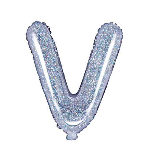 Folienballon Buchstabe "V" - holographic - 35 cm