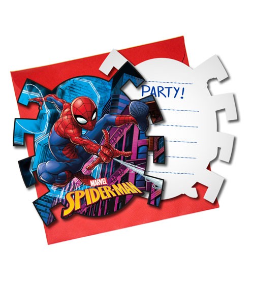 Einladungskarten "Spiderman - Team Up“ - 6 Stück