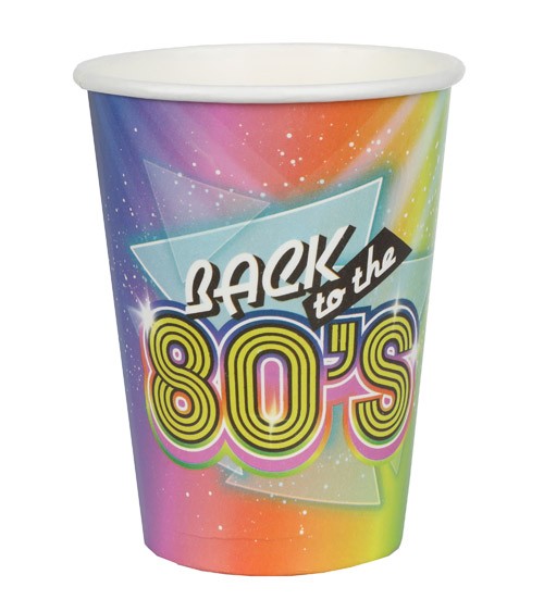 Pappbecher "80's" - 10 Stück