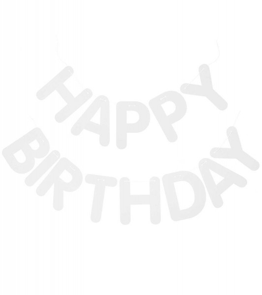 Happy Birthday DIY-Girlande aus Papier - weiß - 5 m