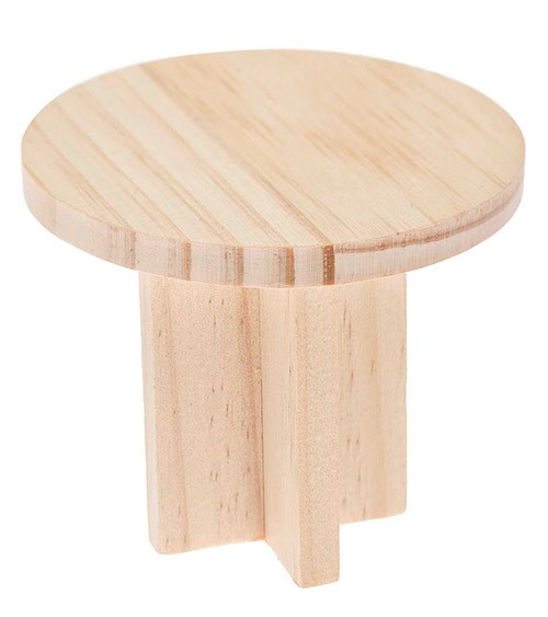 Kleiner runder Holztisch - 8 x 7 cm