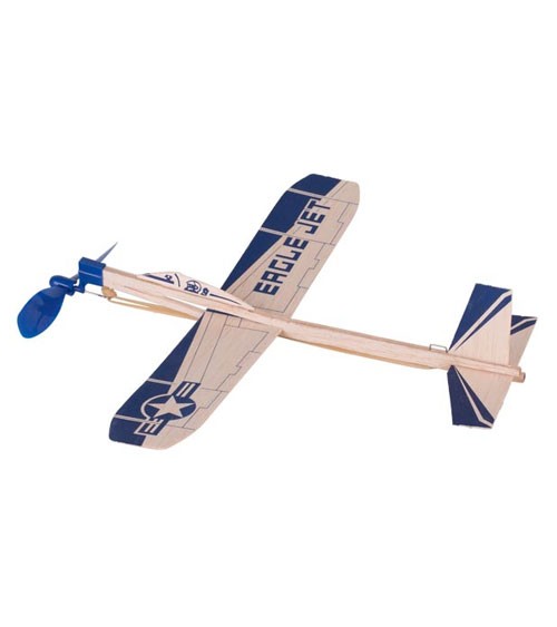 Segelflugzeug "Eagle Jet" mit Gummimotor - 35,5 cm