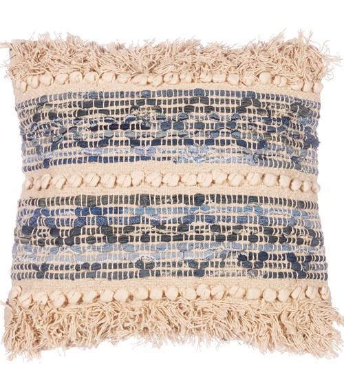 Boho-Kissen "Diamond" - Denim - 40 x 40 cm