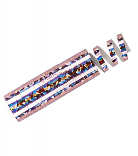 Papierluftschlange "Holographic" - hellrosa