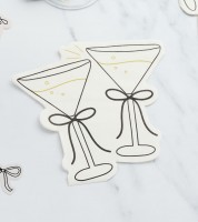 Shape-Servietten "Cocktailgläser mit Schleife" - 16 Stück